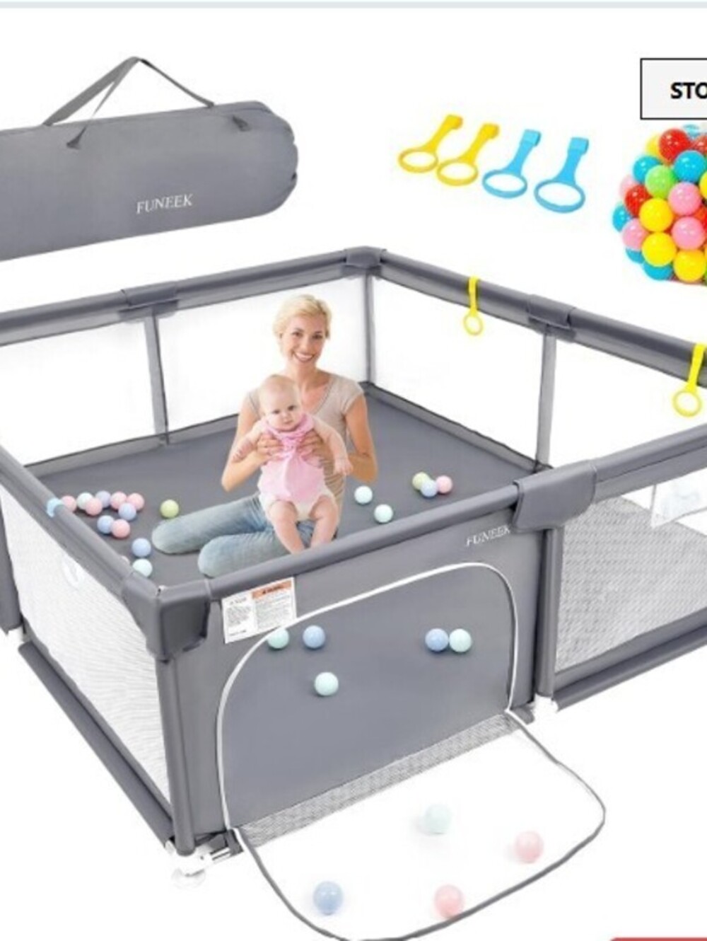 PLAYARD FOR KIDS OR PETS-75X51-GRAY